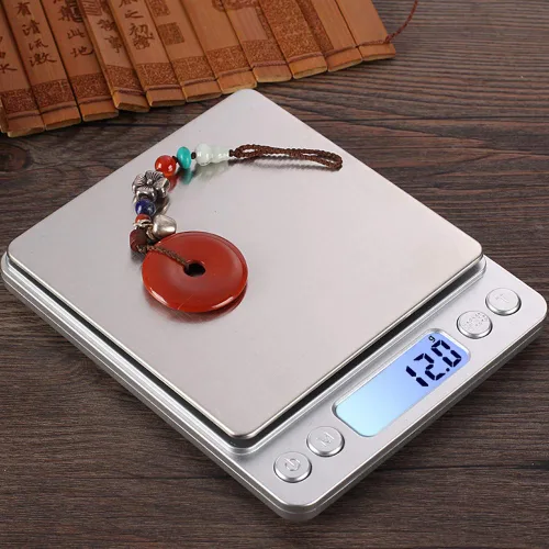 Vista 4 de Báscula digital pequeña, 6.6 lbs/0.00 oz, 6.6 libras, báscula de cocina, báscula de alimentos, con pantalla LCD retroiluminada azul, 6