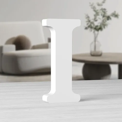 Vista 12 de AOCEAN Letras de madera grandes blancas de 10 pulgadas, letras de madera sin terminar para decoración de pared, letras decorativas de pie