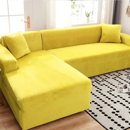 Vista 8 de Funda de terciopelo para sofá en forma de L, 1, 2, 3, 4 plazas, funda elástica para sofá seccional, protector de muebles antideslizante para niños