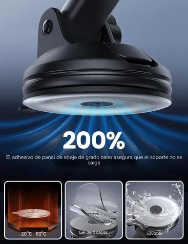 Vista 3 de Lamicall Soporte de teléfono para automóvil - [Ventosa de grado militar más fuerte] Soporte de teléfono con rotación de 360° para tu automóvil