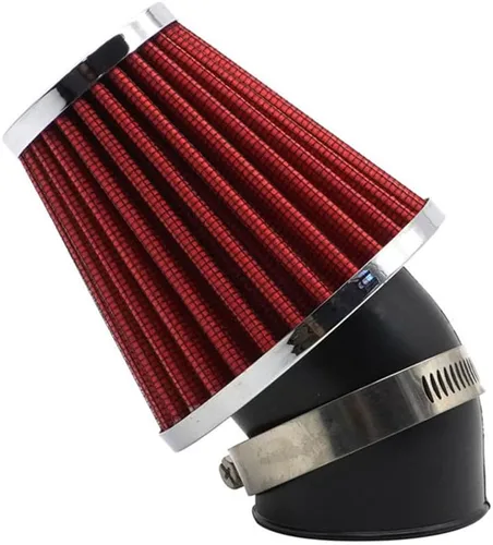 Vista 2 de Filtro de aire de alto rendimiento de 48 mm para motocicleta, filtro de aire para moto de cross compatible con HONDA YAMAHA SUZUKI ATV SSR TTR, Rojo