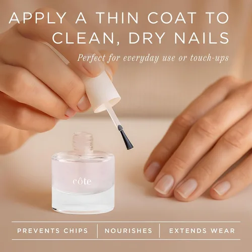 Vista 3 de Cote Beauty - Capa base fortalecedora de uñas, suaviza las uñas con extracto de cola de caballo, vegano, libre de crueldad, capa base fortalecedora