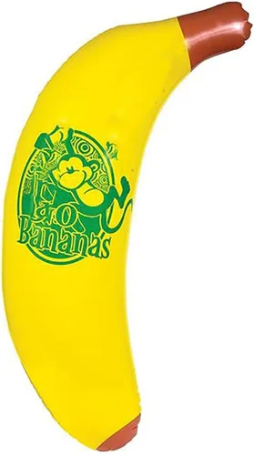 Vista 3 de The Dreidel Company Inflable de plátano gigante, grandes premios de rifa, actividades en la piscina y la playa, decoraciones de fiesta, 48 pulgadas