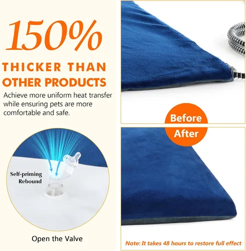 Vista 6 de Almohadilla térmica para gatos Pecute para interior y exterior, impermeable IPX7, almohadilla térmica para perros con auto-inflación para mayor
