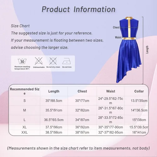 Vista 6 de Vestido de baile de alabanza metálico para mujer, superpuestas, túnicas asimétricas, falda de satén, disfraz litúrgico de adoración lírica