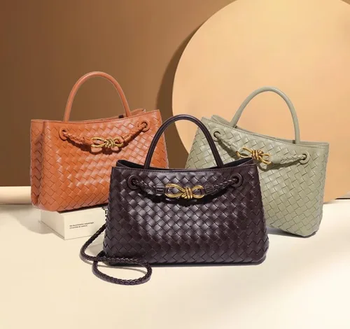 Vista 7 de Bolsas tejidas para mujer, con lazo, bolso cruzado pequeño de piel sintética, tejido a mano, bolso de regalo 2023
