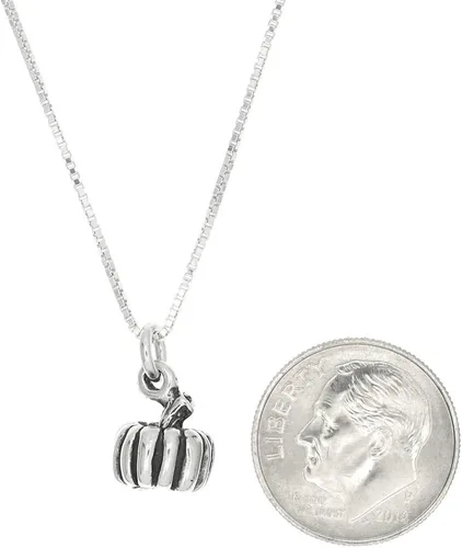 Vista 2 de LGU Collar de calabaza pequeña tridimensional de plata de ley