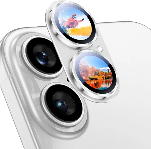 Vista 33 de Uyiton Compatible con iPhone 17 Protector de Lente de Cámara - [No es Fácil de Romper][Fuerte Adsorción][Compatible con Fundas] Protector de Cámara