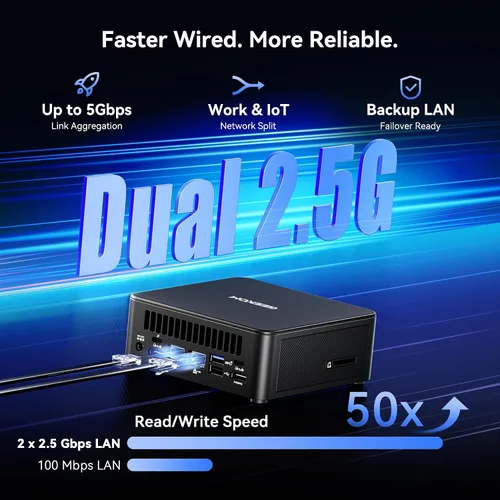 Vista 5 de GEEKOM IT13 MAX AI Mini PC, Intel Ultra 9 185H (TDP 65W) codificación/tareas, 24 GB LPDDR5 (5600 MT/s) 500 GB PCIe 4.0 SSD, 8K Quad Display, WiFi 7