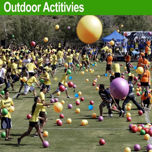 Vista 7 de Pelotas de patio de 10 pulgadas, 4 varietales de Kickball para niños y adultos, pelota Dodge que rebota, balonmano, juego cuadrado para exteriores e