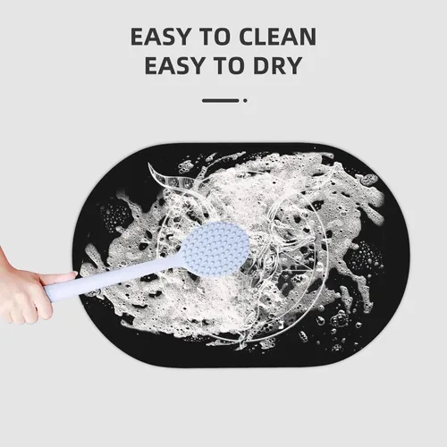 Vista 5 de SEAEAGLE Pentagrama con Demon Baphomet Satanic Goat Diatomaceous Earth Bath Mat Diatomite Stone Fast Water Drying Diatomea Mud Foot Pad