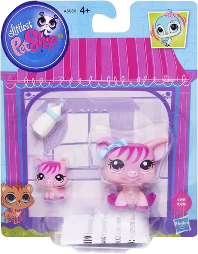 Vista 2 de Figuras de cerdo y bebé cerdo Littlest Pet Shop