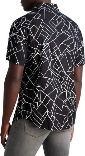 Vista 3 de KARL LAGERFELD Mens Geometric Print Short Sleeve Shirt