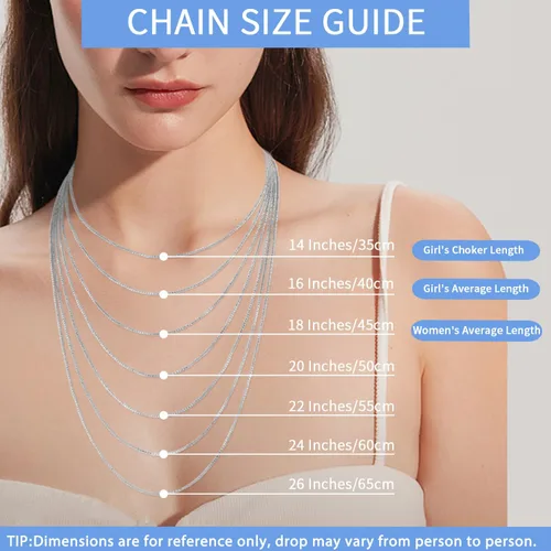 Vista 3 de Jewlpire Collar de cadena de plata de ley 925 de oro italiano sólido de 0.039 in para mujeres y niñas, cadena de caja italiana brillante, resistente