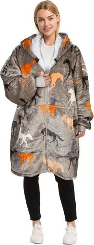 Vista 18 de Catalonia Sudadera con capucha y cremallera, chaqueta Sherpa de gran tamaño, regalo para ella Full-Zip Design for Easy Wear, Dual-Layer Comfort