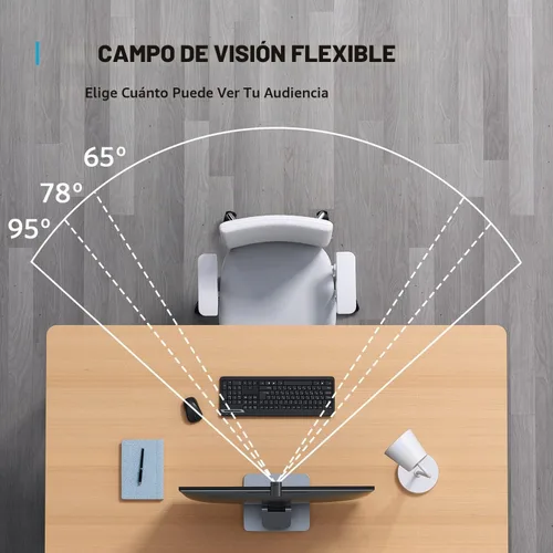 Vista 4 de Anker PowerConf C200 Webcam 2K para PC/Laptop/Mac, cámara de computadora, corrección de poca luz, micrófonos con cancelación de ruido AI, campo