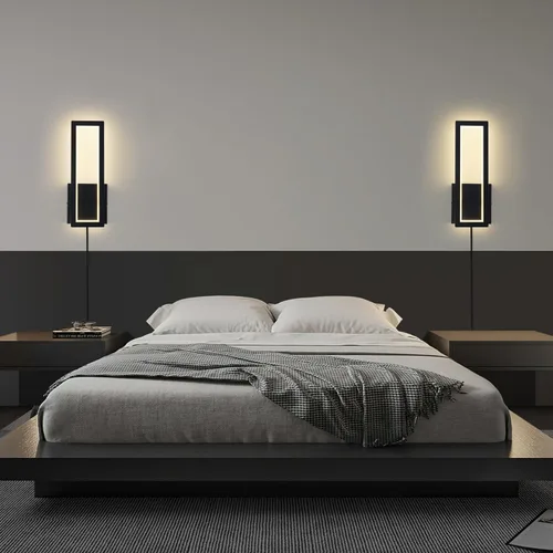 Vista 7 de Juego de 2 apliques de pared enchufables para interiores, lámpara de pared cálida de 3000 K, decoración para dormitorio, sala de estar, baño