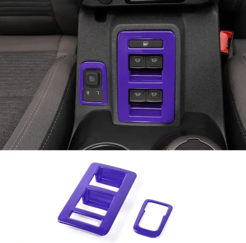 Vista 5 de RAZPOY Para Bronco - Interruptor de control de interruptor de elevación de ventana, 2 piezas de cubierta de panel de ajuste de espejo retrovisor