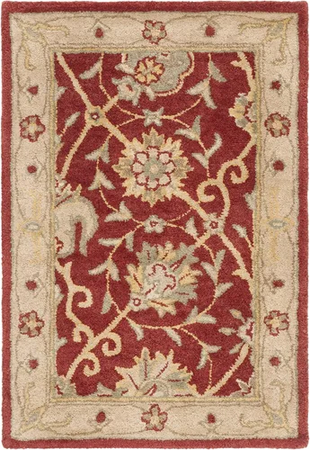 Vista 23 de SAFAVIEH Colección Antigüedades - Alfombra de 6' redonda, marrón y verde, hecha a mano, diseño oriental tradicional de lana, ideal para áreas