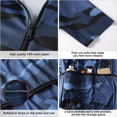 Vista 4 de CATENA Maillot de ciclismo para hombre, transpirable, manga corta, ropa de bicicleta, secado rápido