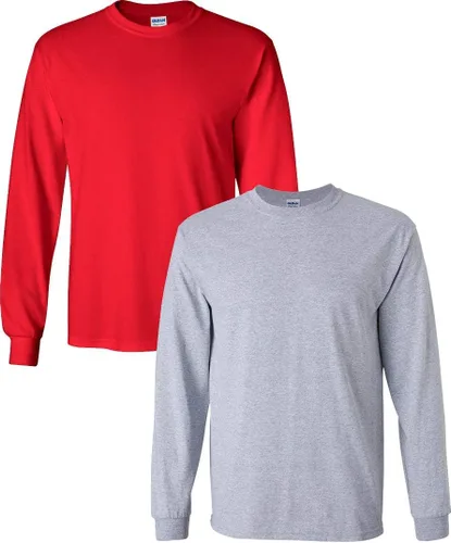 Vista 161 de Gildan Camiseta de manga larga de algodón ultra para adulto, estilo G2400, paquete múltiple Militar + ceniza.