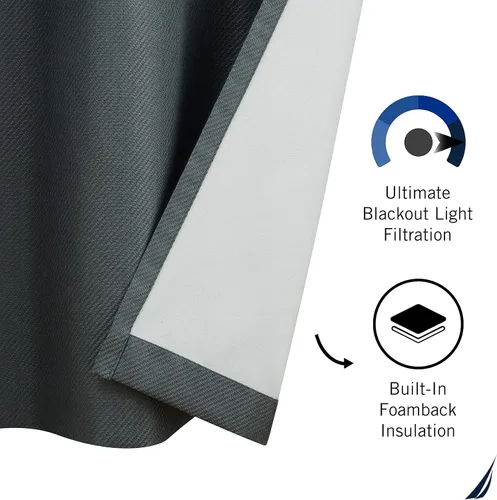 Vista 3 de Nautica Cortinas opacas para el hogar, Providence Ultimate Blackout Classics, cortinas térmicas de privacidad para dormitorio o sala de estar, juego