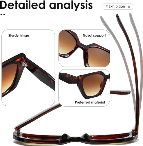 Vista 5 de kimorn Gafas de sol para mujeres y hombres de moda retro gafas de sol de moda K1354