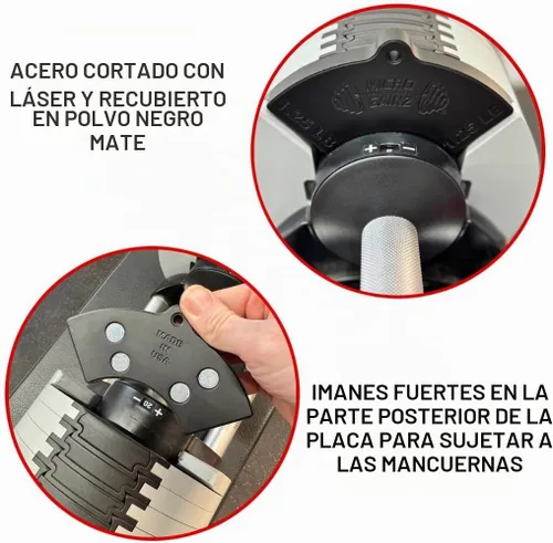 Vista 5 de Micro Gainz - Accesorio magnético de peso de 1.25 libras para mancuernas ajustables estilo Nuobell, elige 2 o 4 placas de peso magnéticas, ideal