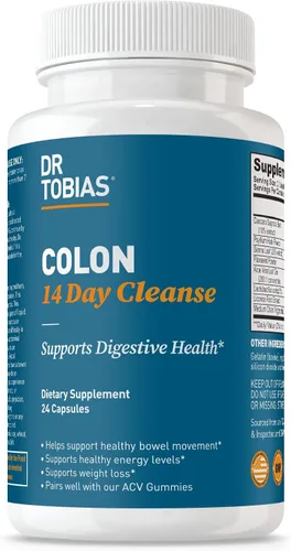 Vista 2 de Dr. Tobias Limpieza de colon de 14 días + berberina 500 mg - Apoyo de desintoxicación y bienestar metabólico entre limpieza