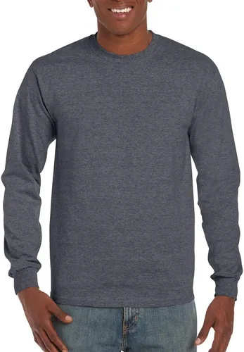Vista 9 de Camiseta Gildan de manga larga, de algodón, con cuello redondo, para hombre