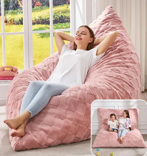 Vista 26 de Hobestluk Adult Bean Bag Chair 3 in 1 Convertible Large Bean Bag Sofa Ash Grey