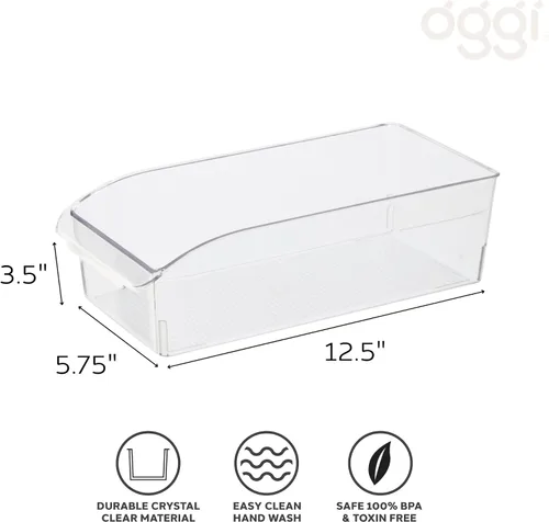 Vista 2 de Oggi Contenedor para nevera/despensa con mango de agarre (12 x 5.75 x 3.5 pulgadas)