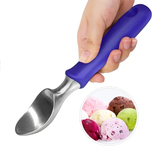 Vista 6 de Cuchara de helado de acero inoxidable sólido morado