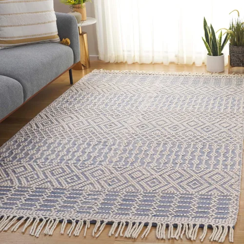 Vista 28 de SAFAVIEH Natura Collection - Alfombra decorativa de 2 x 3 pies, color marfil, con flecos de lana marroquí bohemia, hecha a mano, ideal para zonas