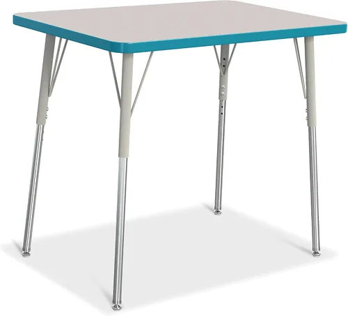 Vista 52 de Berries Mesa rectangular para actividades, altura A, Gris/Negro/Negro, 1