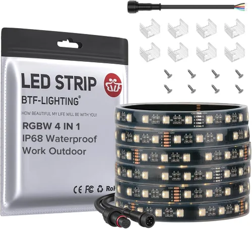 Vista 32 de BTF-LIGHTING RGBW LED Strip Cool White 16.4ft 60LED DC12V UL Listed IP30 RGB+blanco frío