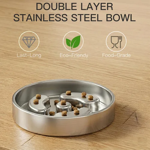 Vista 3 de Cuencos para perros de alimentación lenta, 1 taza para cachorros pequeños 1-Paquete