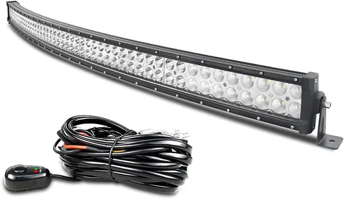 Vista 9 de Willpower Barras de luz LED curvadas de 22 pulgadas, 120 W, combo de inundación puntal, barra LED delgada con arnés de cableado, luces LED