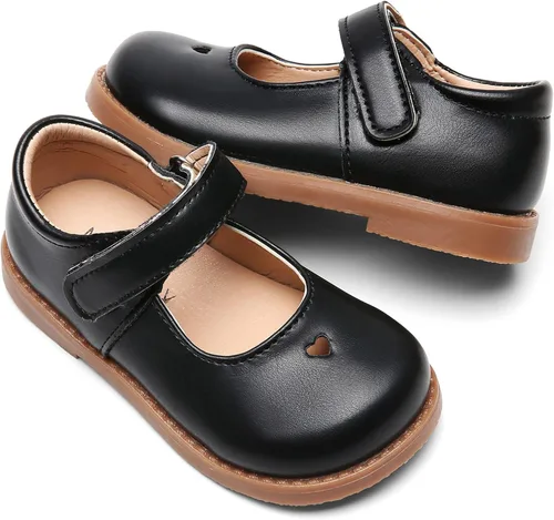Vista 3 de DADAWEN Zapatos clásicos Mary Jane para niña, zapatos de uniforme escolar, zapatos de vestir, zapatos de fiesta y boda