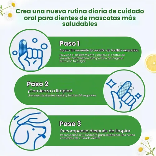 Vista 4 de Kit de cepillado de dientes para mascotas, 60 toallitas