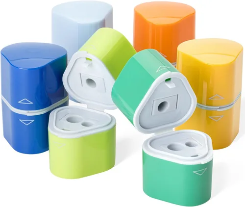 Vista 14 de Mr. Pen - Sacapuntas para lápices de colores, paquete de 3, 3 agujeros, manual de sacapuntas Sacapuntas de mano, caja de basura grande, compatible