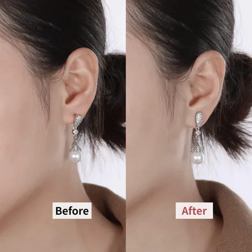 Vista 5 de Respaldos de Aretes de Oro, Respaldos de Aretes Grandes – 4 Piezas Repuestos de Aretes Perforados de Oro de 18K para Orejas Caídas Aretes Pesados