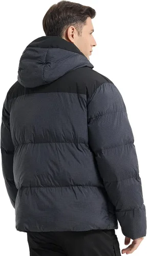 Vista 2 de HARD LAND Abrigo de invierno pesado para hombre, impermeable, con capucha y acolchado Sorona