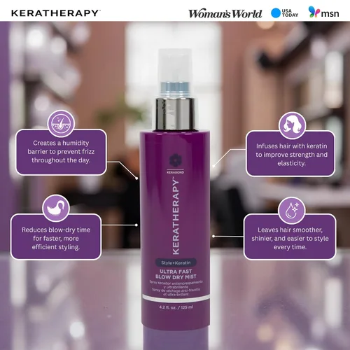 Vista 5 de Keratherapy Spray de protección de color con infusión de queratina para cabello, 4.2 onzas líquidas, 4.2 fl oz – Spray de secado con terapia