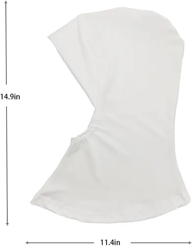 Vista 3 de VIGUEUR Máscara blanca de miedo, máscara con capucha abierta de elastano, accesorio unisex para disfraz de cosplay