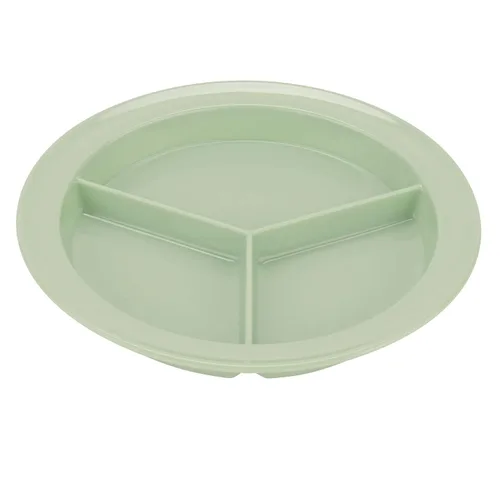 Vista 9 de G.E.T. CP-530-T Tan 9" 3-Compartment Plate, Break Resistant Dishwasher Safe Melamine Plastic, Supermel Collection (Pack of 12)