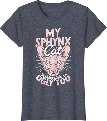 Vista 44 de My Sphynx Cat Thinks You're Ugly Too Pet Hairless Cat Sphynx T-Shirt Asphalt Grey
