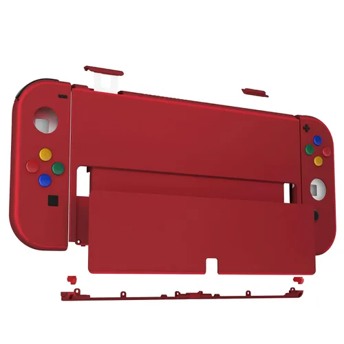 Vista 5 de eXtremeRate DIY Full Set Shell Buttons for Nintendo Switch OLED, Soft Touch Replacement Console Back Plate & Kickstand, Custom Case Housing for