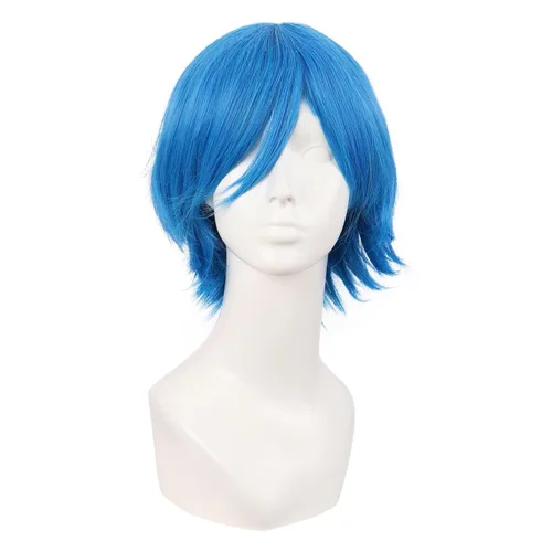 Vista 16 de MapofBeauty 12 pulgadas/30 cm Hombres corto recto Cosplay traje peluca, negro