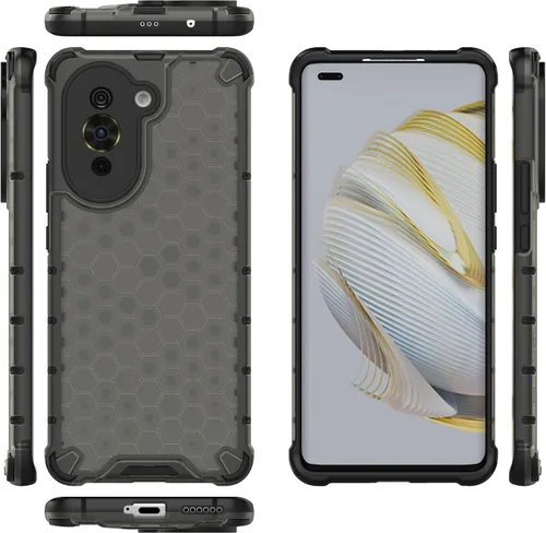 Vista 83 de Pzwoxukhov Funda compatible con Huawei Nova 3i, compatible con Huawei P Smart+ 2018 Honeycomb Anti-Drop Shock-Absorbing Case Negro
